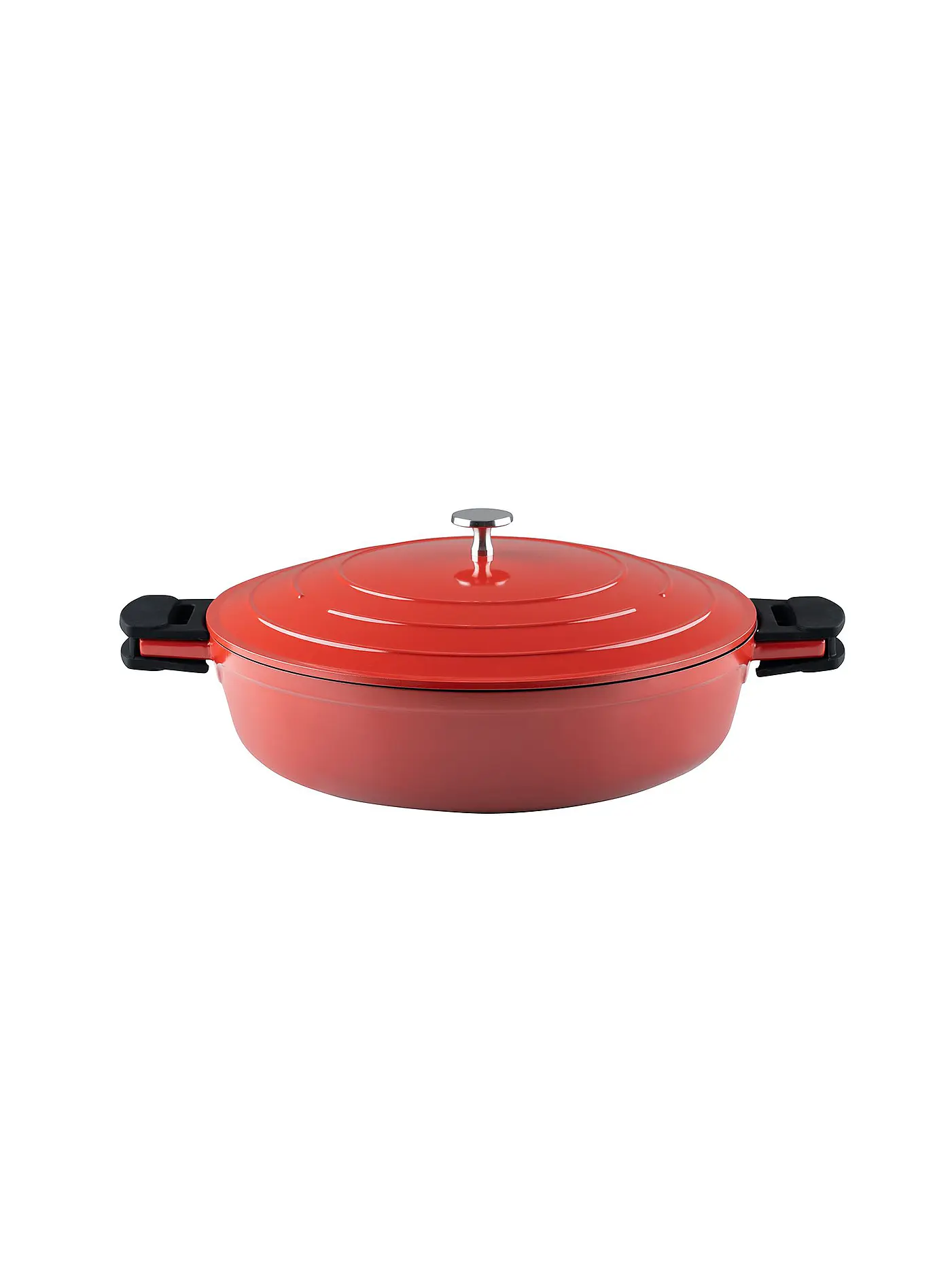 KELOMAT | Schmorpfanne mit Deckel 28cm Antihaft Rot | 